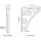 Ekena Millwork Tristan Wrought Iron Bracket, (Single center brace), Antiqued Brass 1 1/2"W x 12"D x 15"H BKTM01X12X15STNABS - alternate 7
